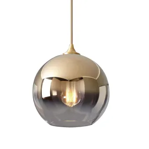 Sculptural Glass Globe Pendant | Metallic Ombre