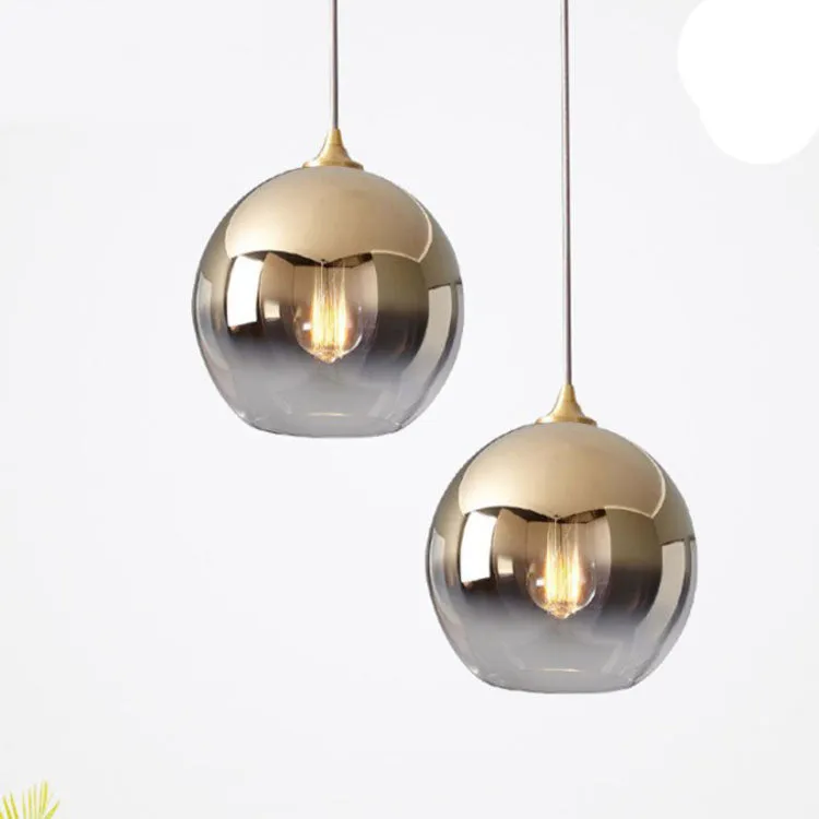 Sculptural Glass Globe Pendant | Metallic Ombre