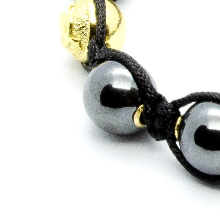 Signature Midnight - Powerful Hematite Bracelet With Onyx in Silver and Gold | 10MM