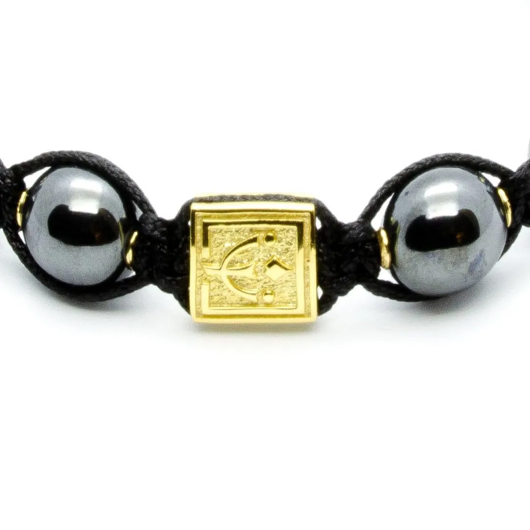 Signature Midnight - Powerful Hematite Bracelet With Onyx in Silver and Gold | 10MM