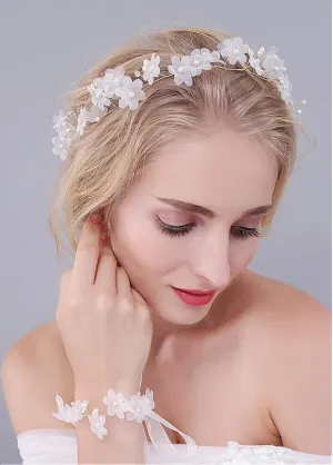 Silk Yarn Wedding Bracelets With Pearls
