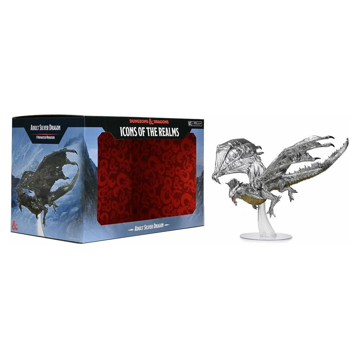 Silver Adult Dragon Premium Figure - D&D Icons of the Realms