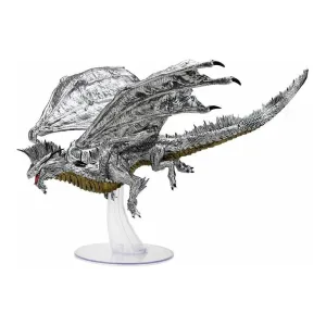 Silver Adult Dragon Premium Figure - D&D Icons of the Realms
