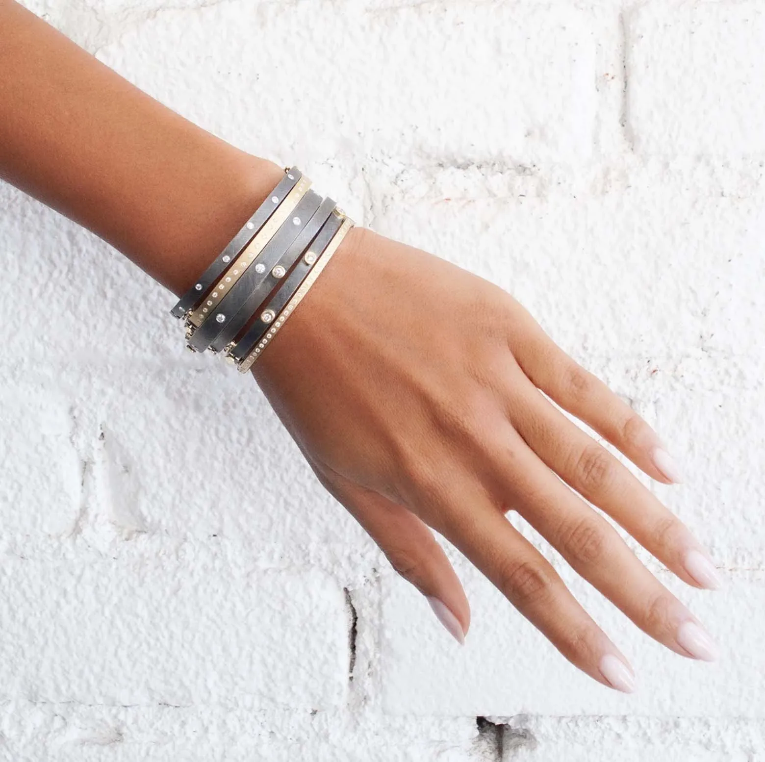 Silver and Diamonds Carol Bangle