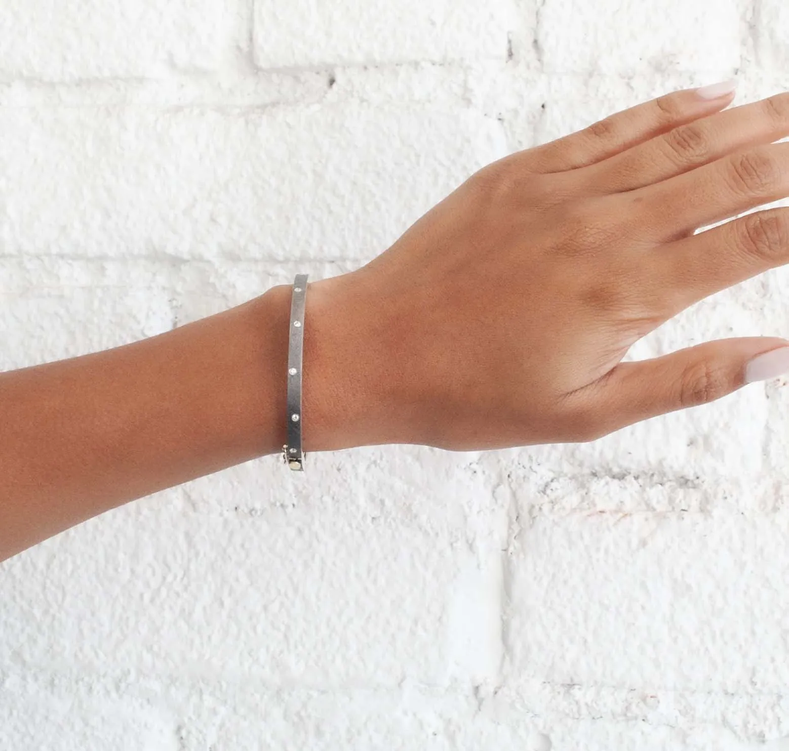 Silver and Diamonds Carol Bangle