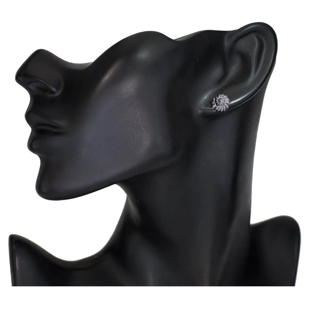 Silver Baby Snail Earrings with Silvermist Diamonds