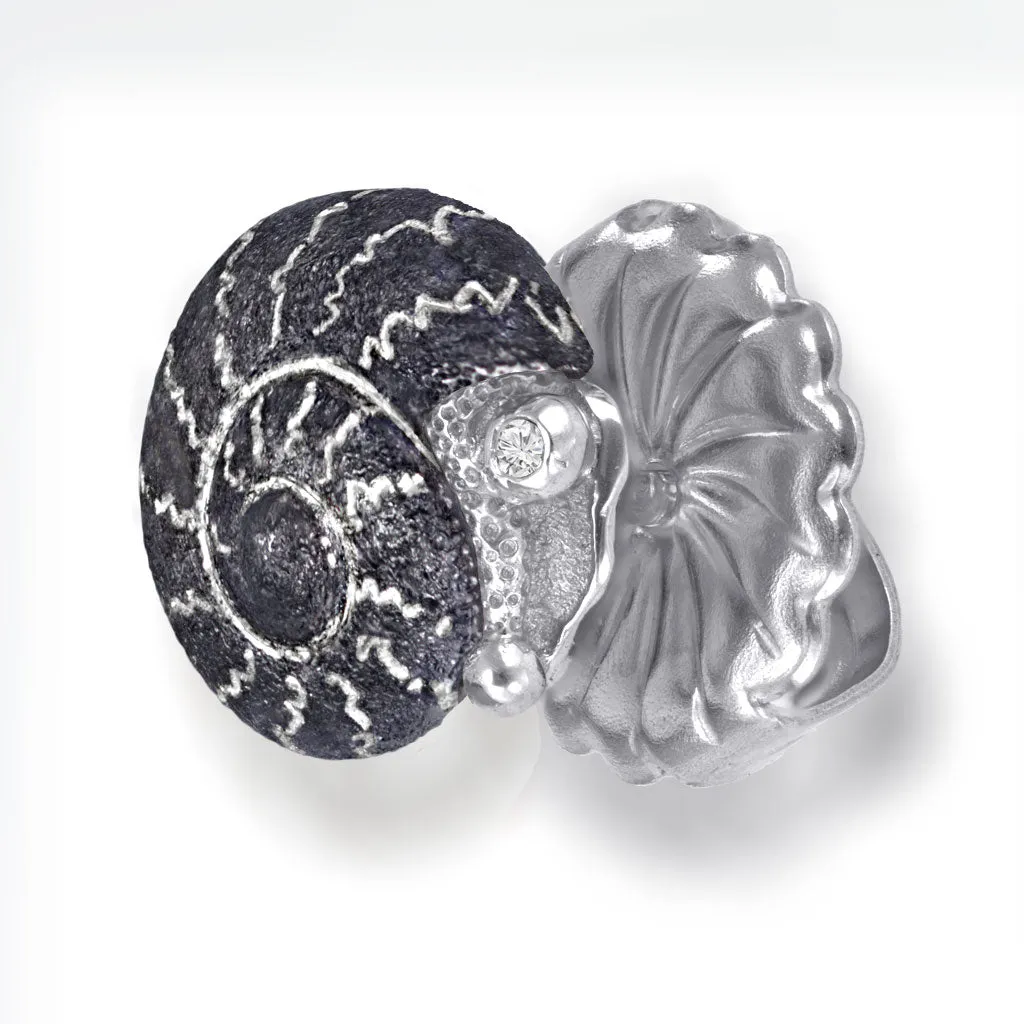 Silver Baby Snail Earrings with Silvermist Diamonds