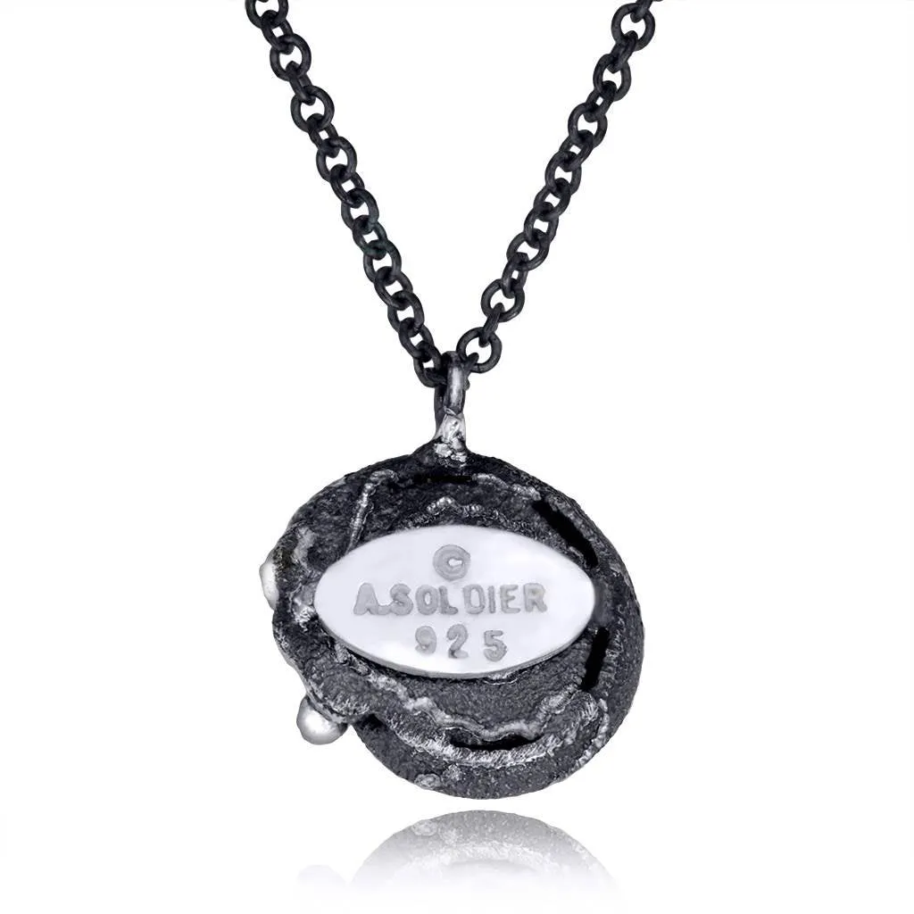 Silver Baby Snail Pendant with Diamonds On Chain