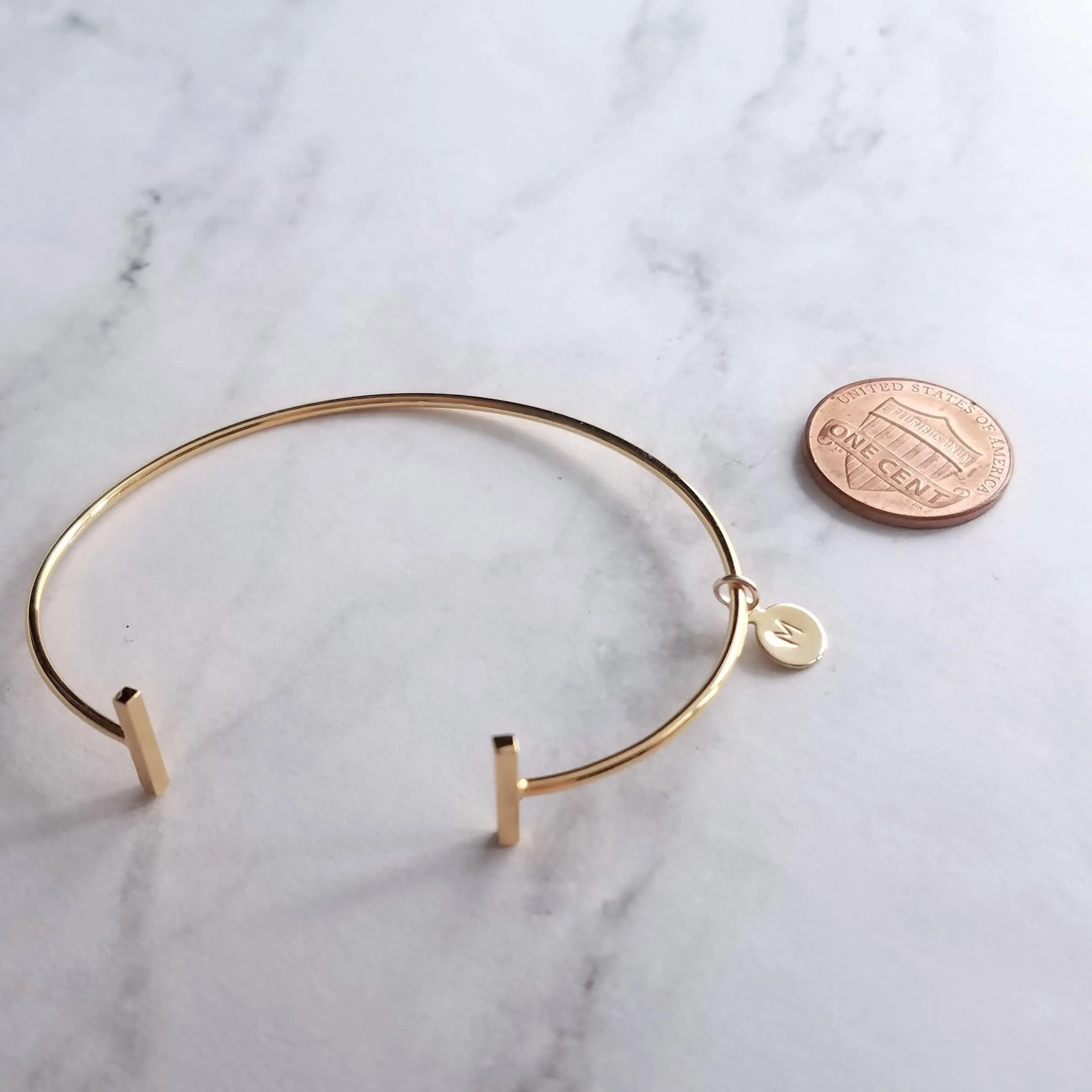 Silver Bar Bracelet, double bar bracelet, thin silver bracelet, thin silver bangle, thin cuff, silver initial bracelet, letter cuff, custom
