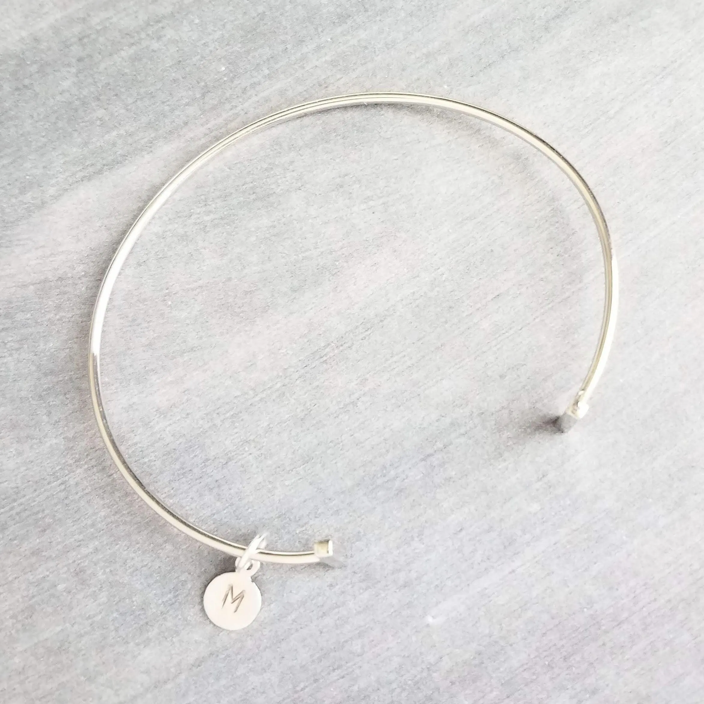 Silver Bar Bracelet, double bar bracelet, thin silver bracelet, thin silver bangle, thin cuff, silver initial bracelet, letter cuff, custom