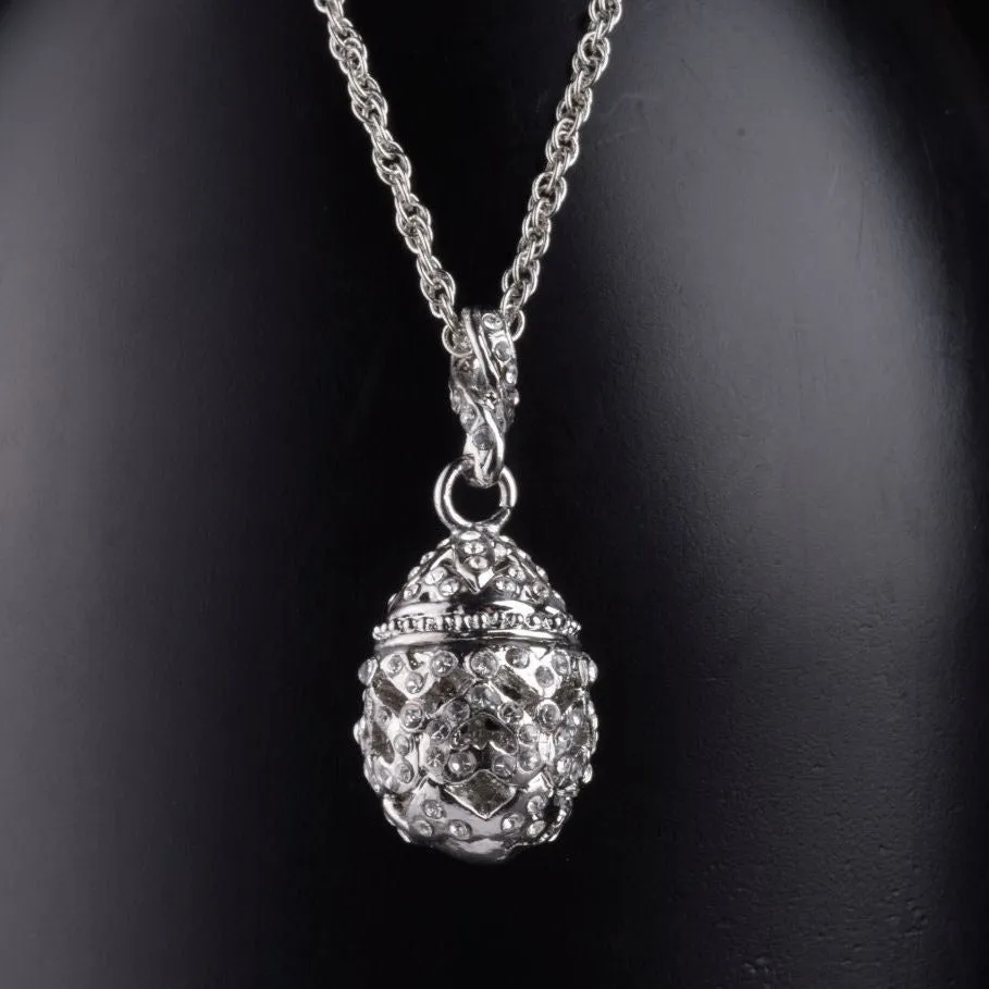 Silver Egg Pendant Necklace