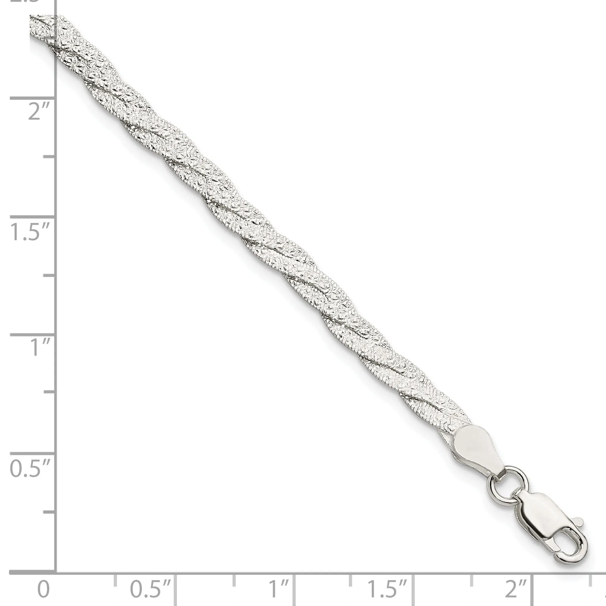 Silver Fancy Reversible Braided Bracelet