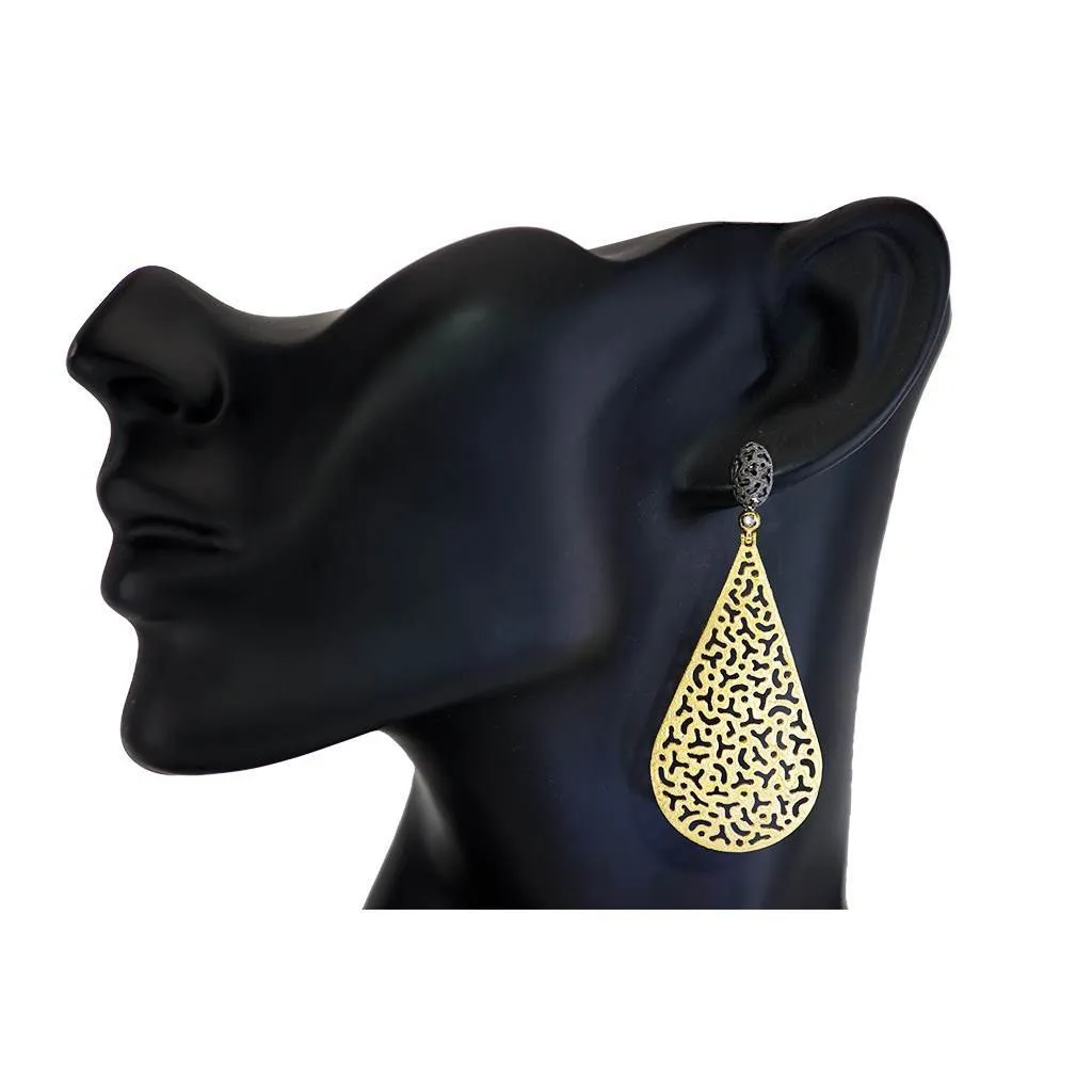 Silver Festive Drop Earrings with White Topaz