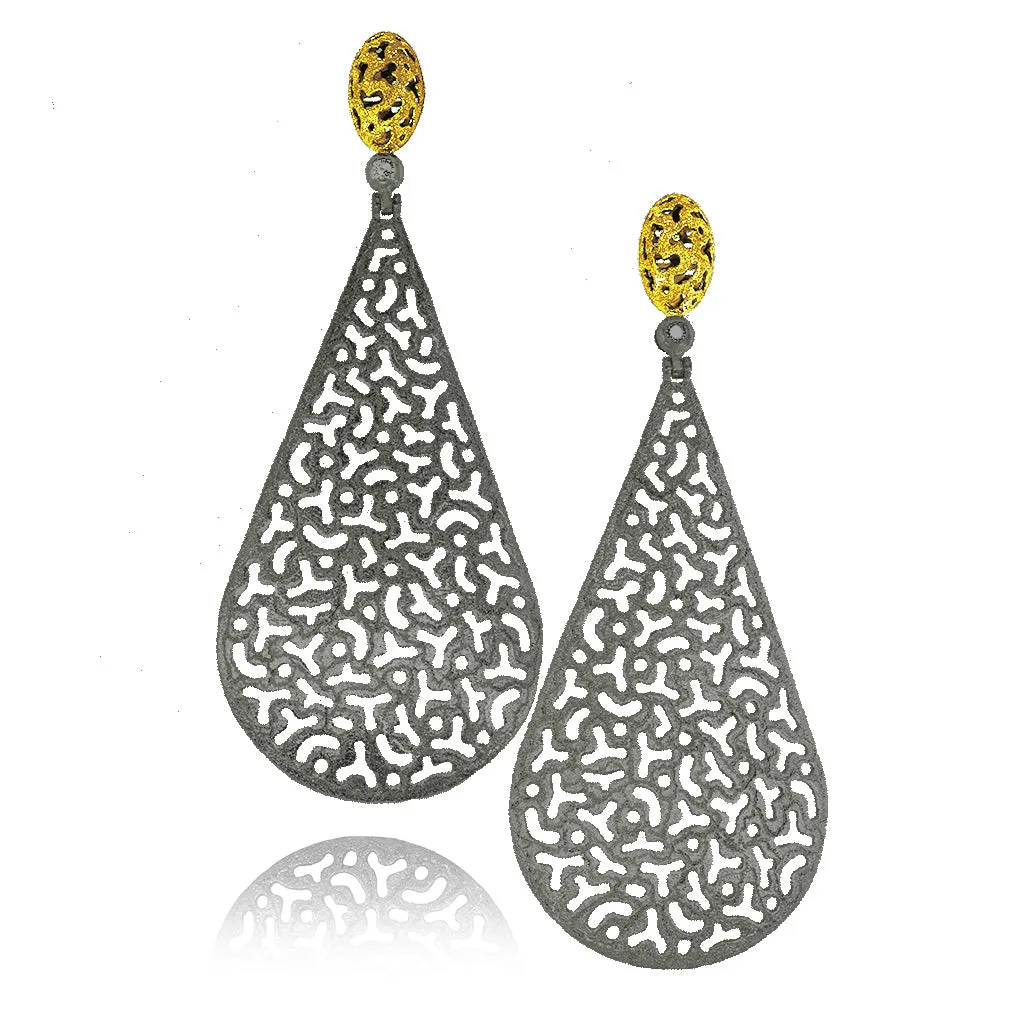 Silver Festive Drop Earrings with White Topaz