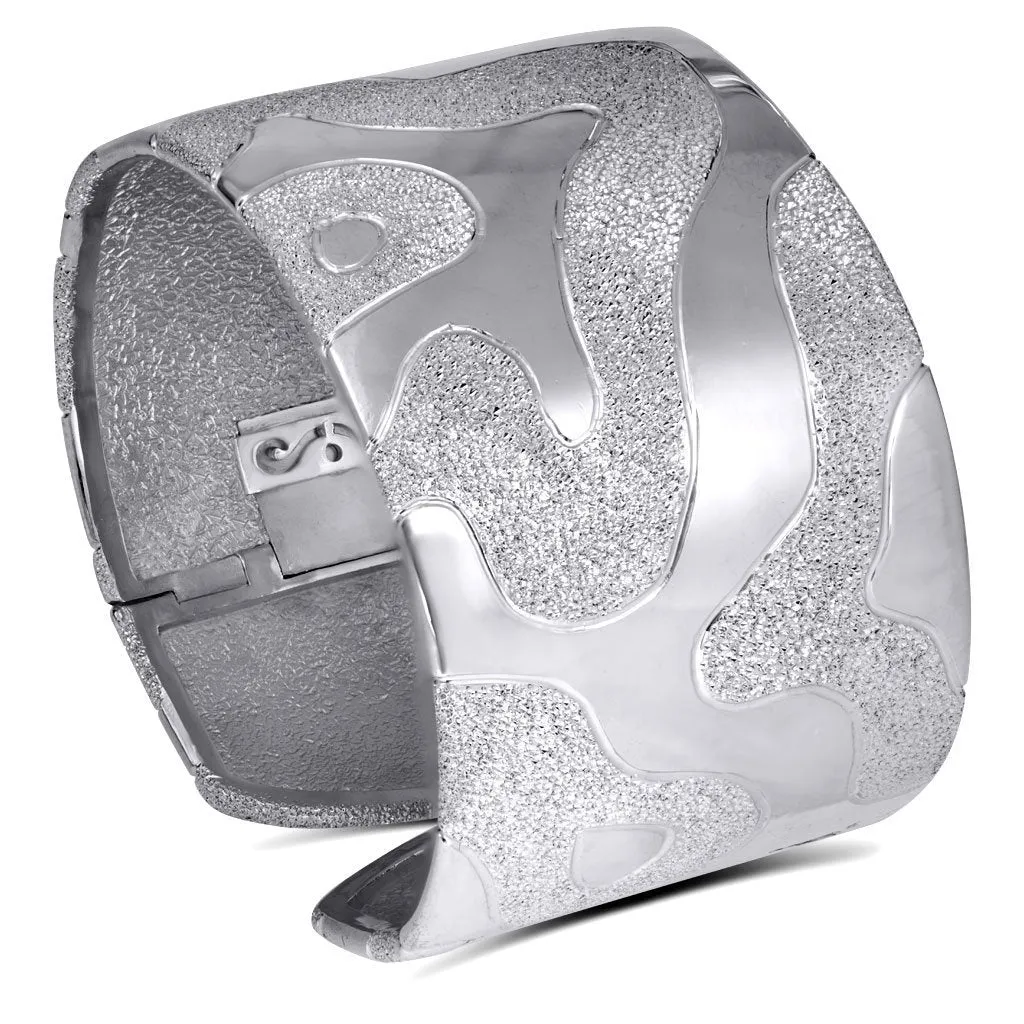 Silver Glossy Cora Cuff Bracelet