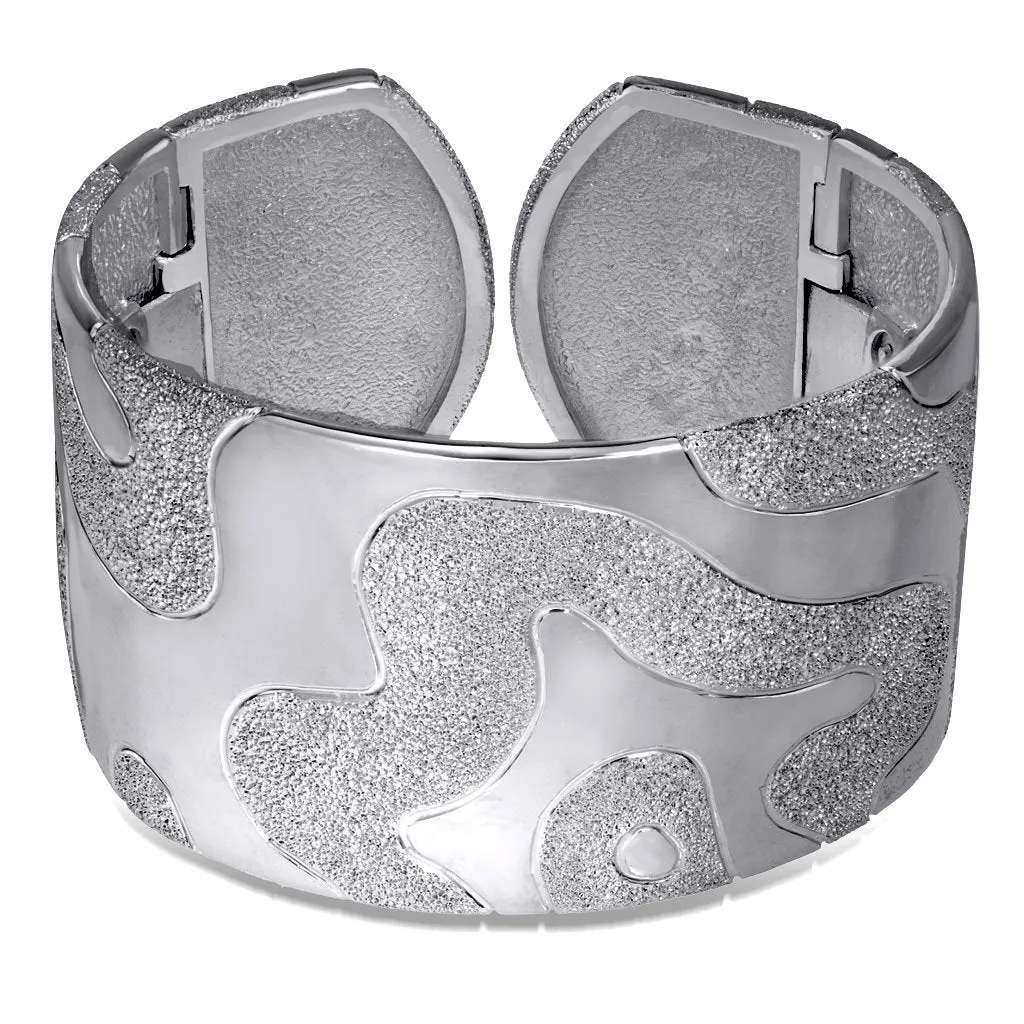 Silver Glossy Cora Cuff Bracelet
