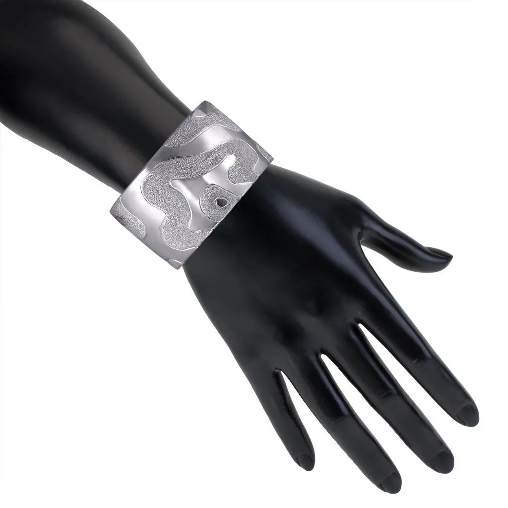 Silver Glossy Cora Cuff Bracelet