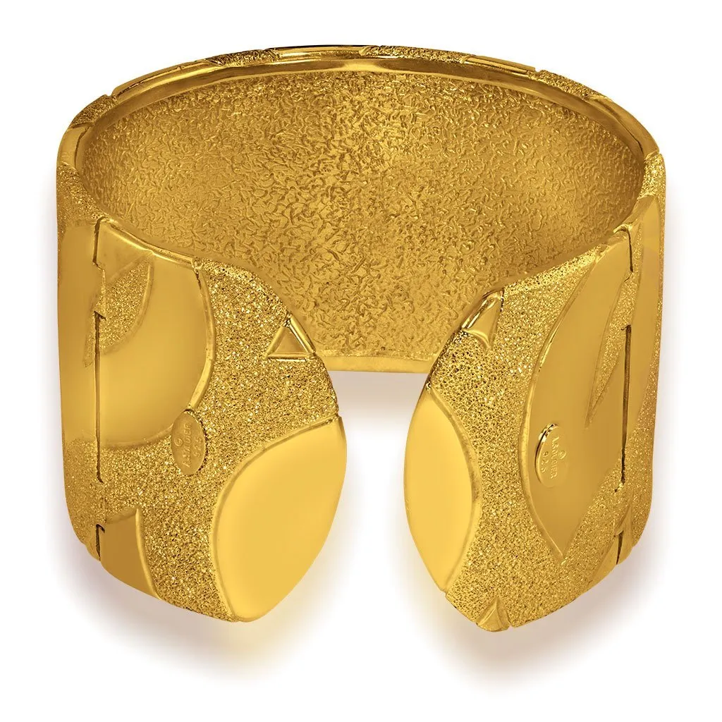 Silver Glossy Leaf Cuff Bracelet