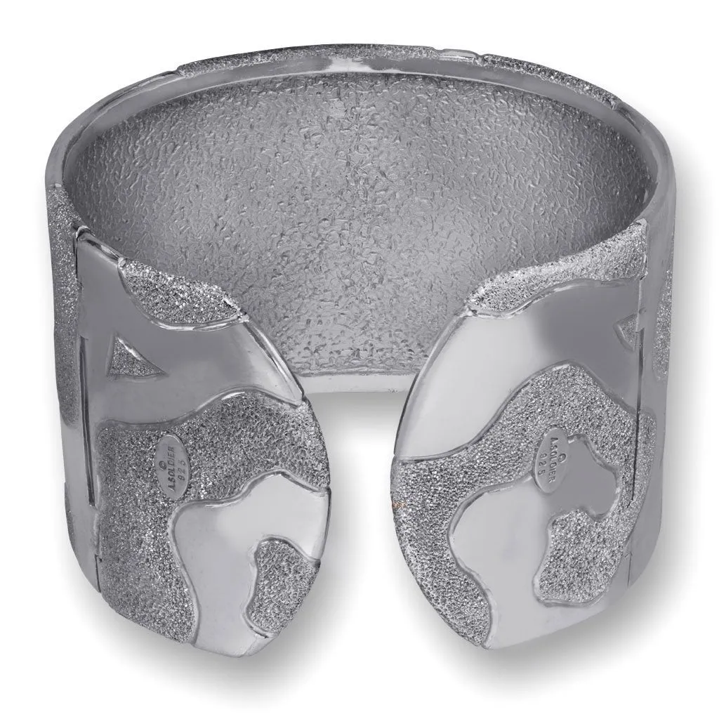 Silver Glossy Volna Cuff Bracelet