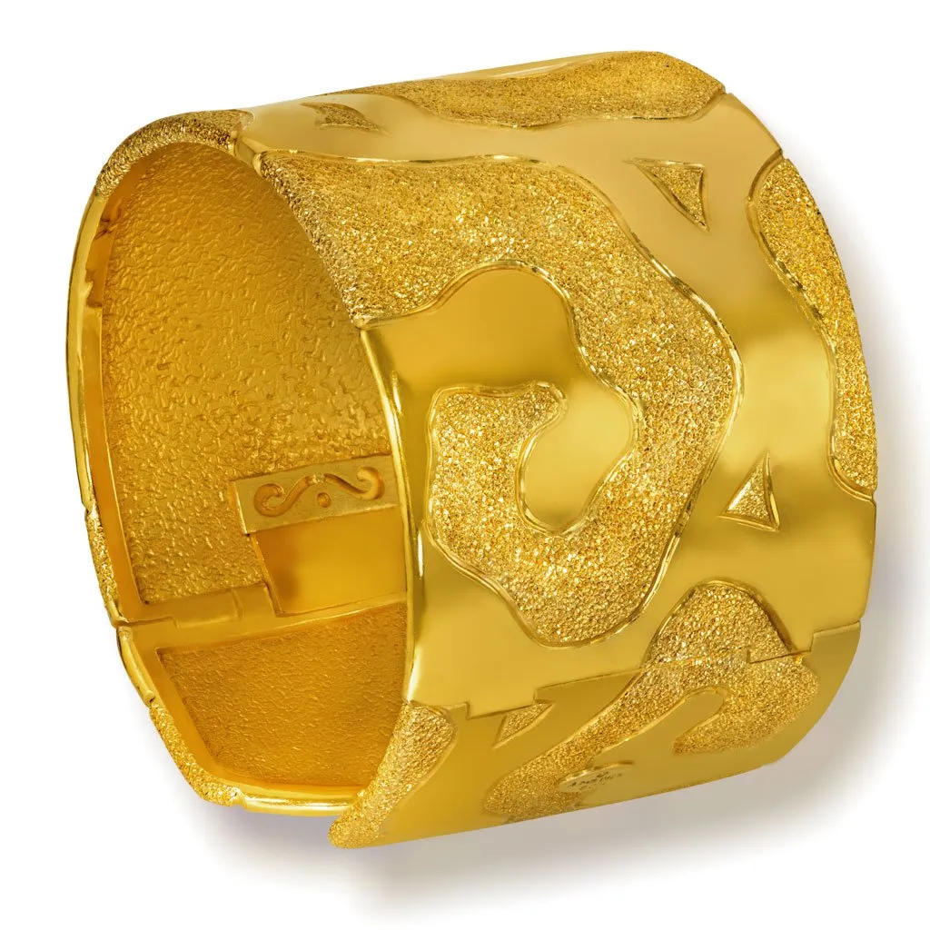 Silver Glossy Volna Cuff Bracelet