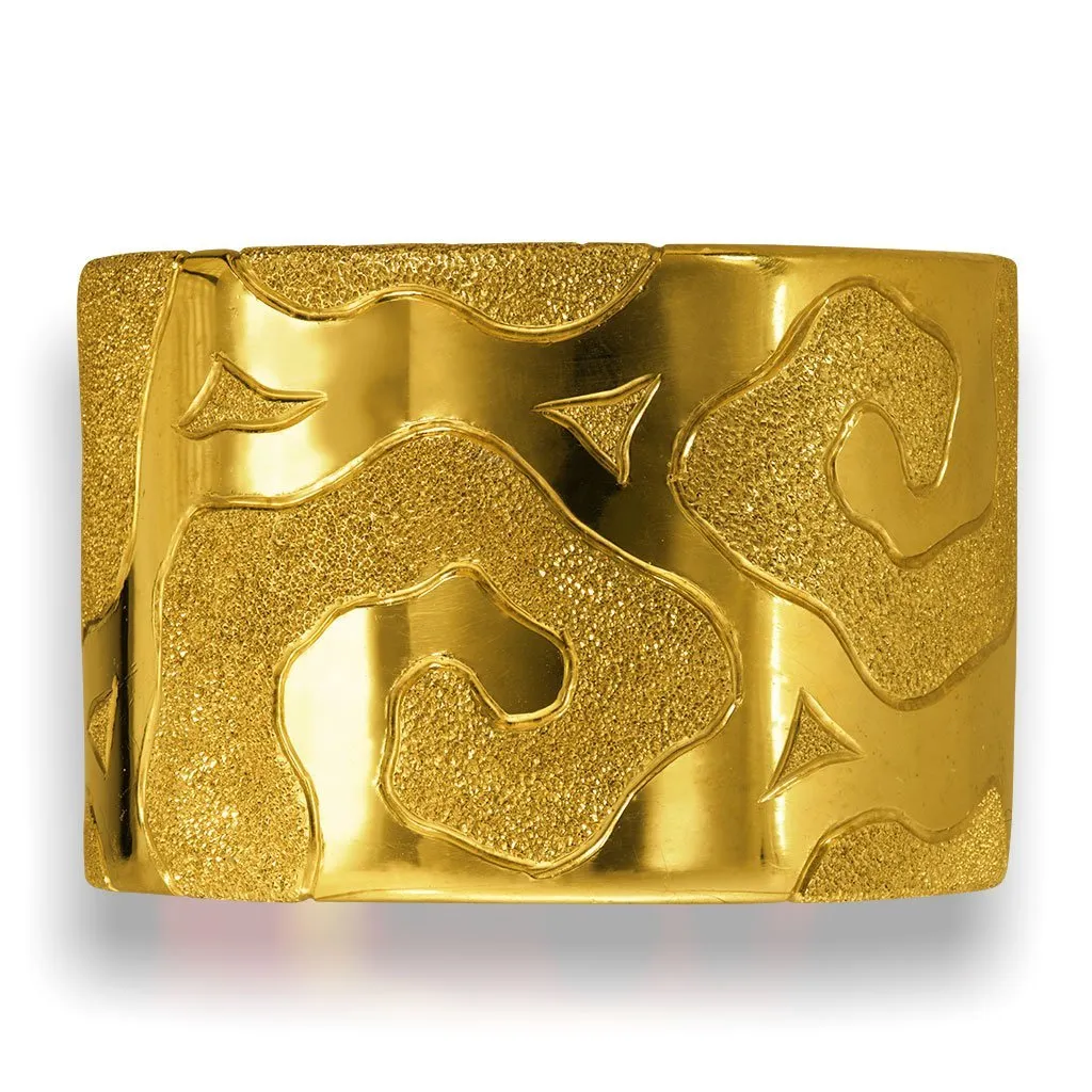 Silver Glossy Volna Cuff Bracelet