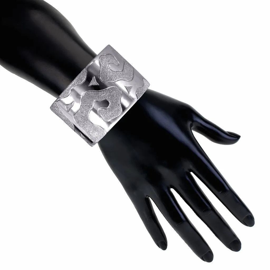 Silver Glossy Volna Cuff Bracelet