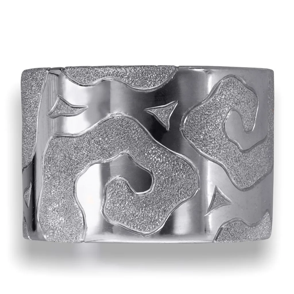Silver Glossy Volna Cuff Bracelet