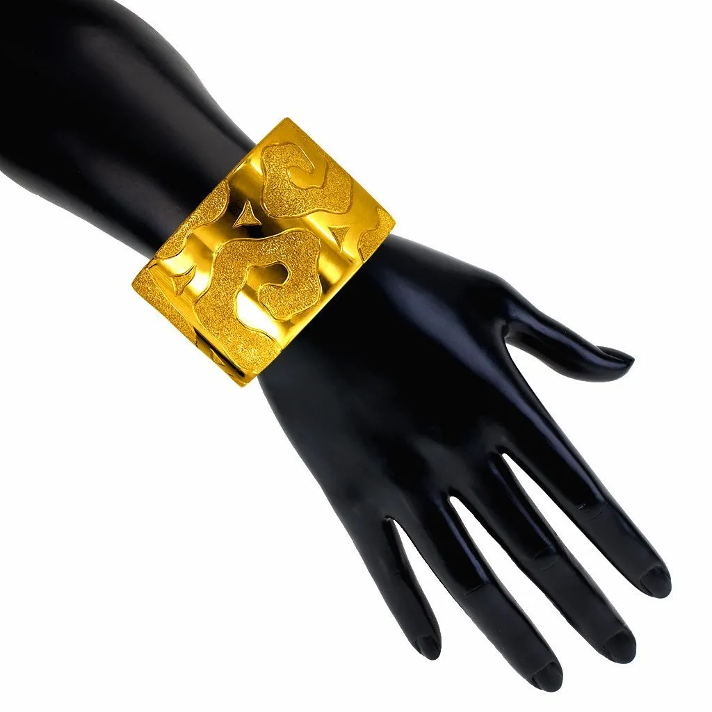 Silver Glossy Volna Cuff Bracelet