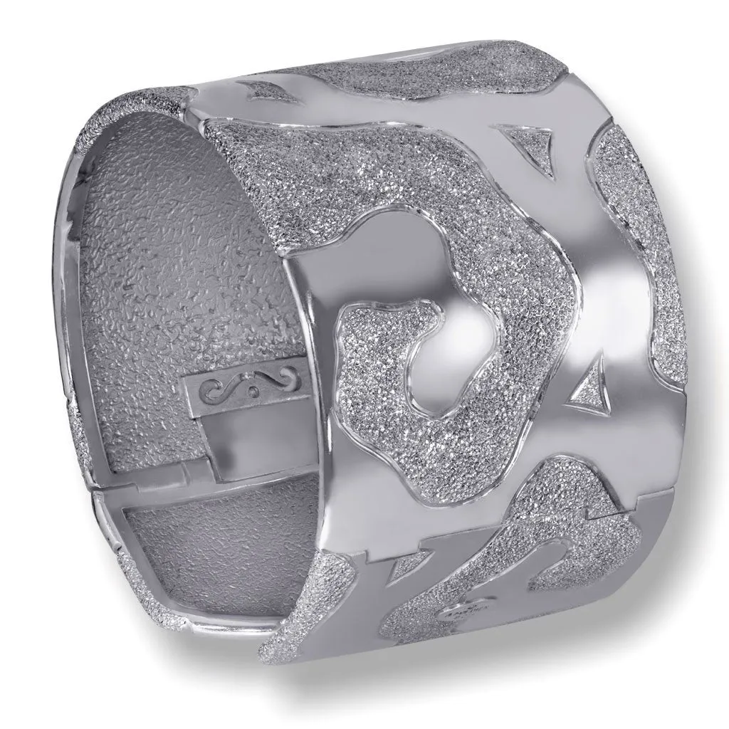 Silver Glossy Volna Cuff Bracelet