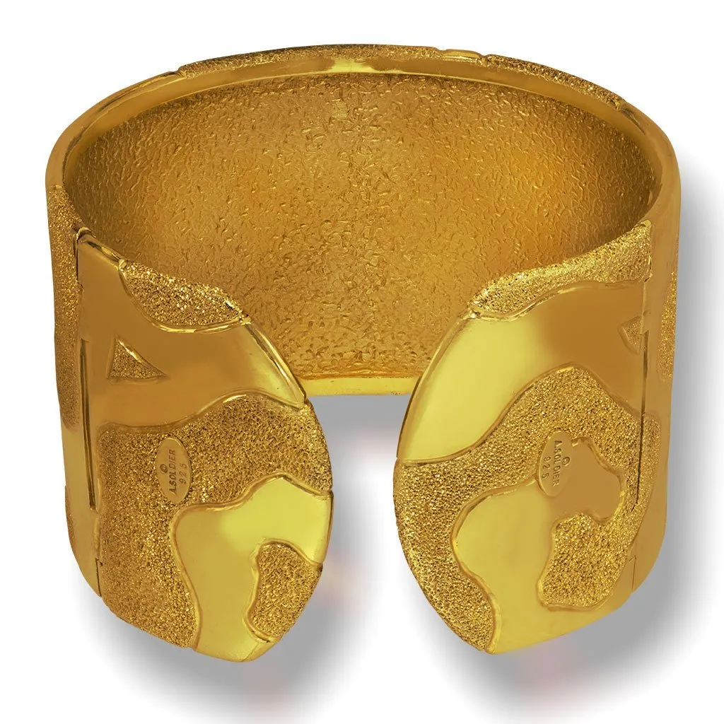 Silver Glossy Volna Cuff Bracelet