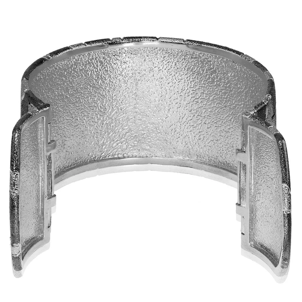 Silver Inverse Pattern Swirl Cuff Bracelet
