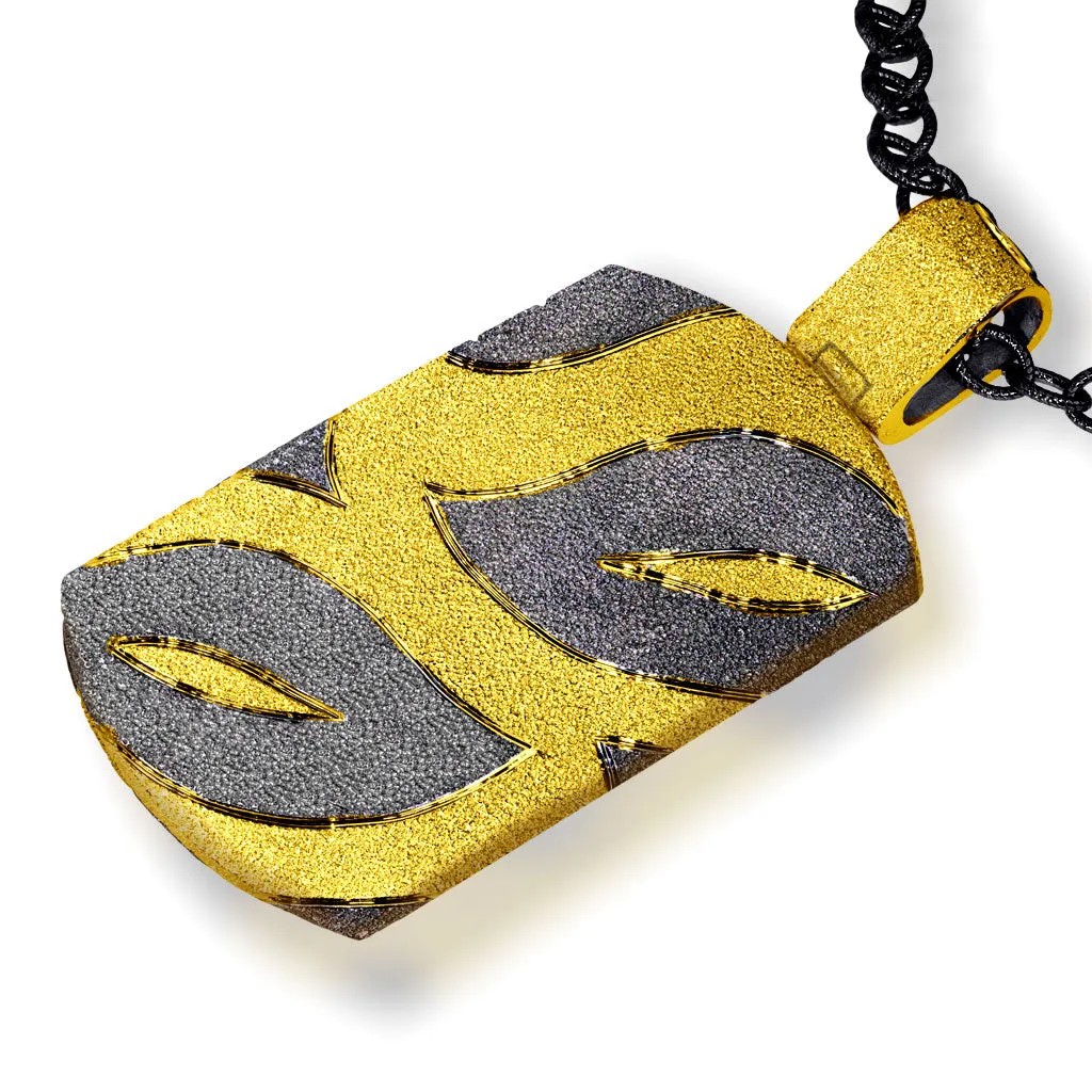 Silver Leaf Tag Pendant/Necklace On Chain