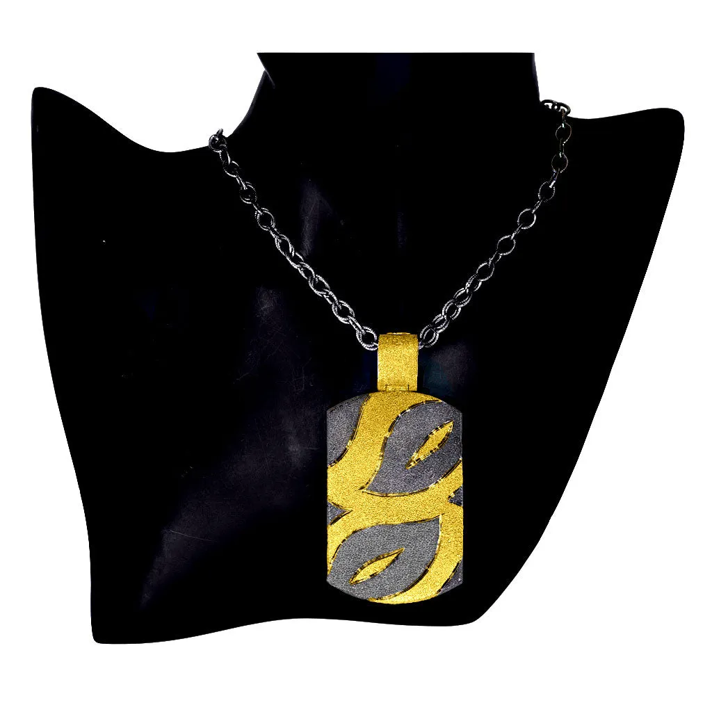 Silver Leaf Tag Pendant/Necklace On Chain
