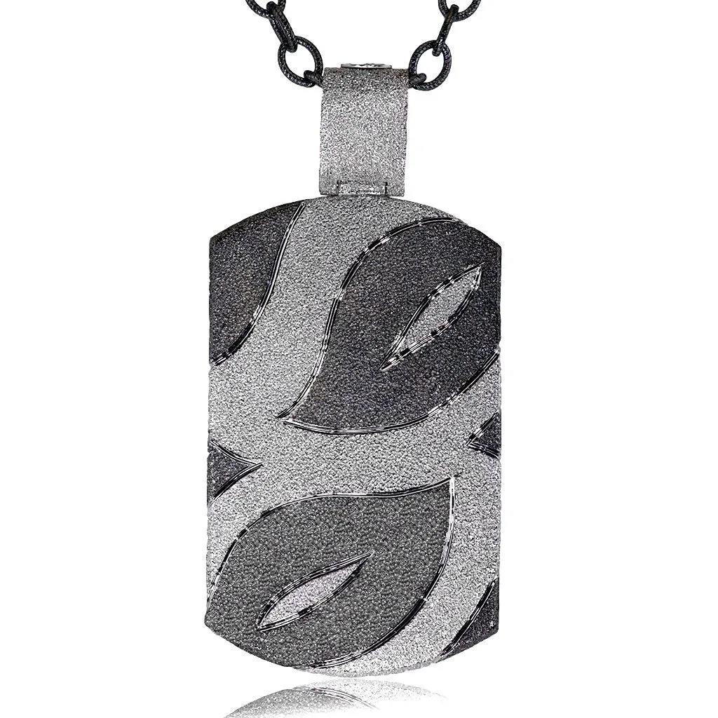 Silver Leaf Tag Pendant/Necklace On Chain
