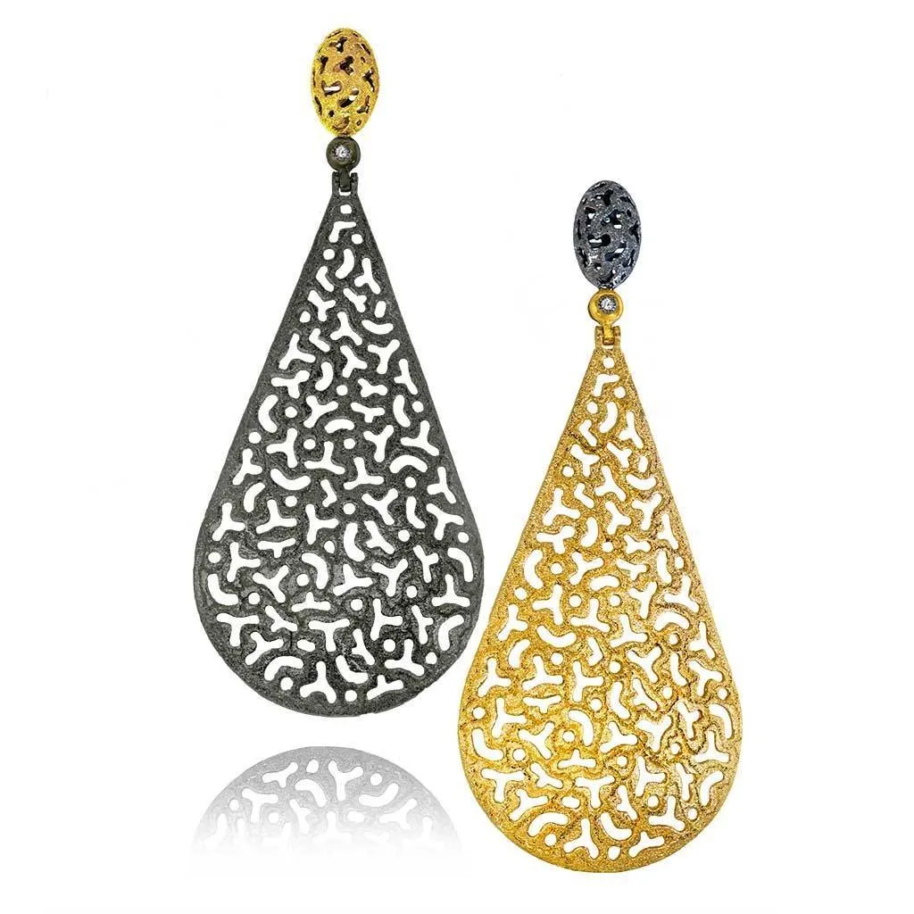 Silver Mismatched Festive Drop Earrings with Topaz