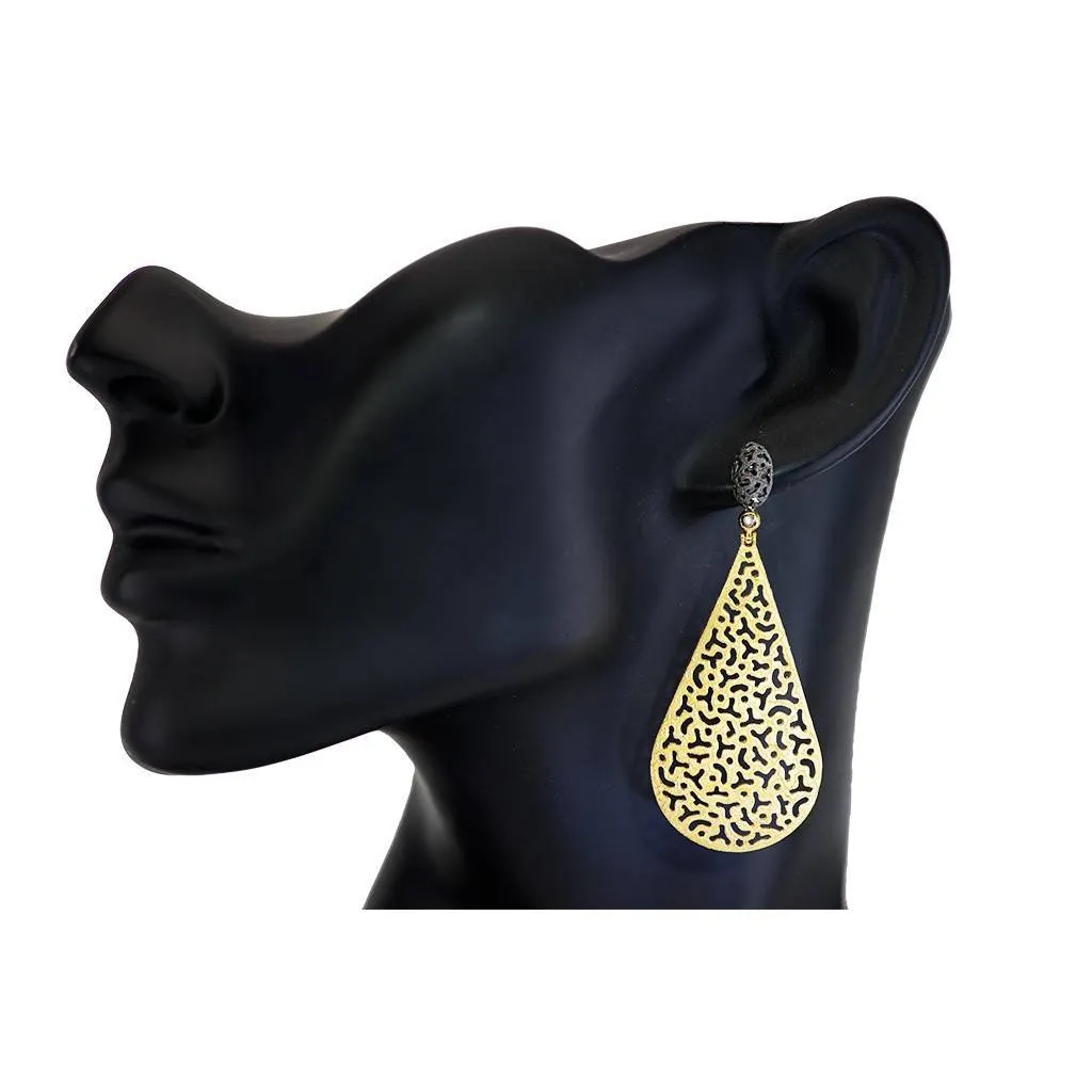 Silver Mismatched Festive Drop Earrings with Topaz