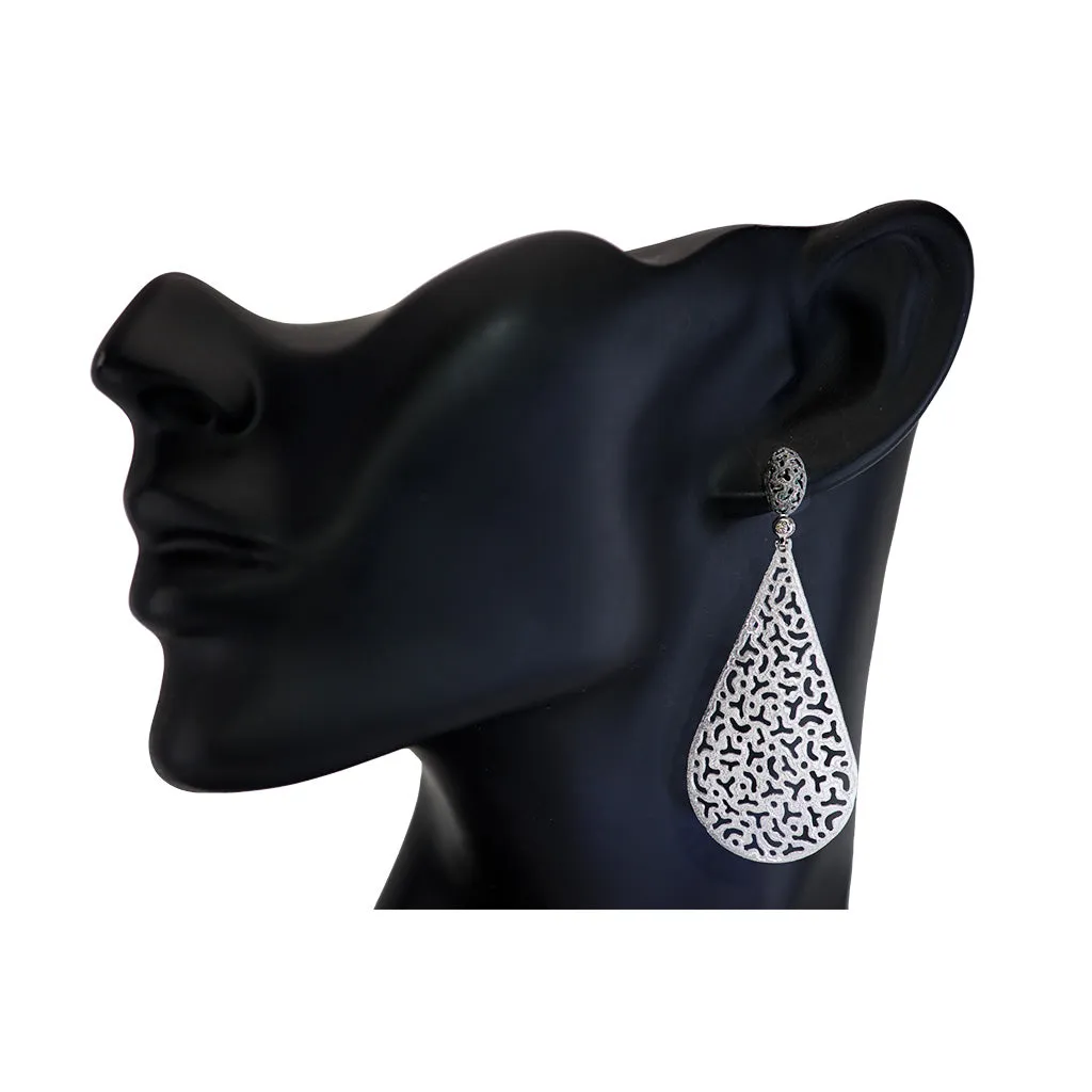 Silver Mismatched Festive Drop Earrings with Topaz
