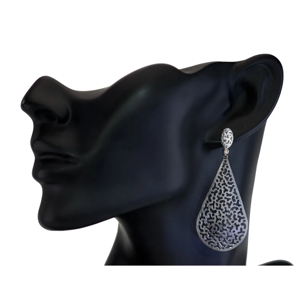 Silver Mismatched Festive Drop Earrings with Topaz