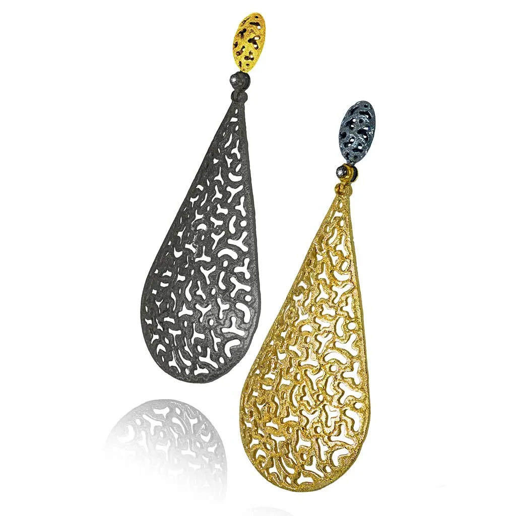 Silver Mismatched Festive Drop Earrings with Topaz