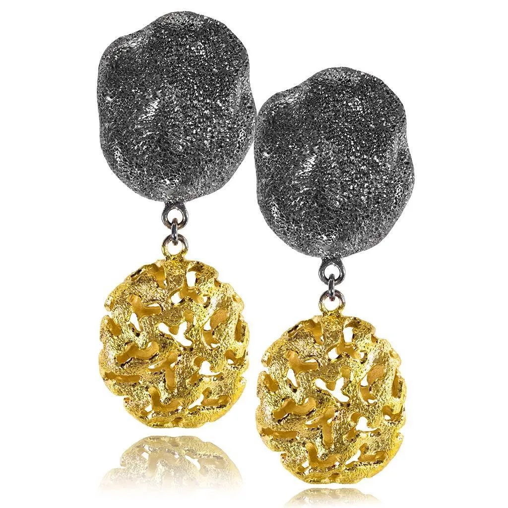 Silver Small Inverse Moneta Earrings