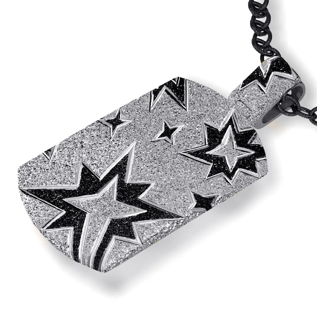 Silver Star Tag Pendant/Necklace On Chain