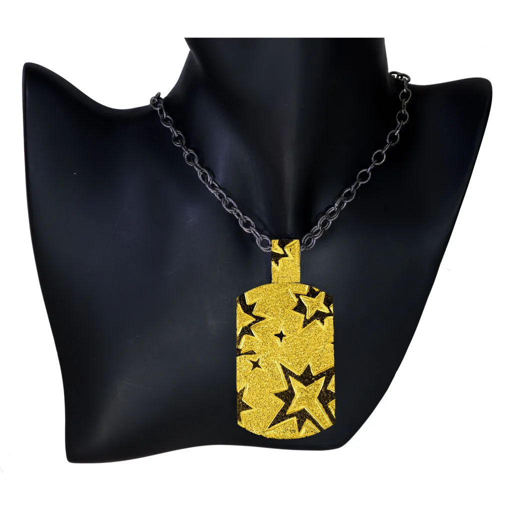 Silver Star Tag Pendant/Necklace On Chain