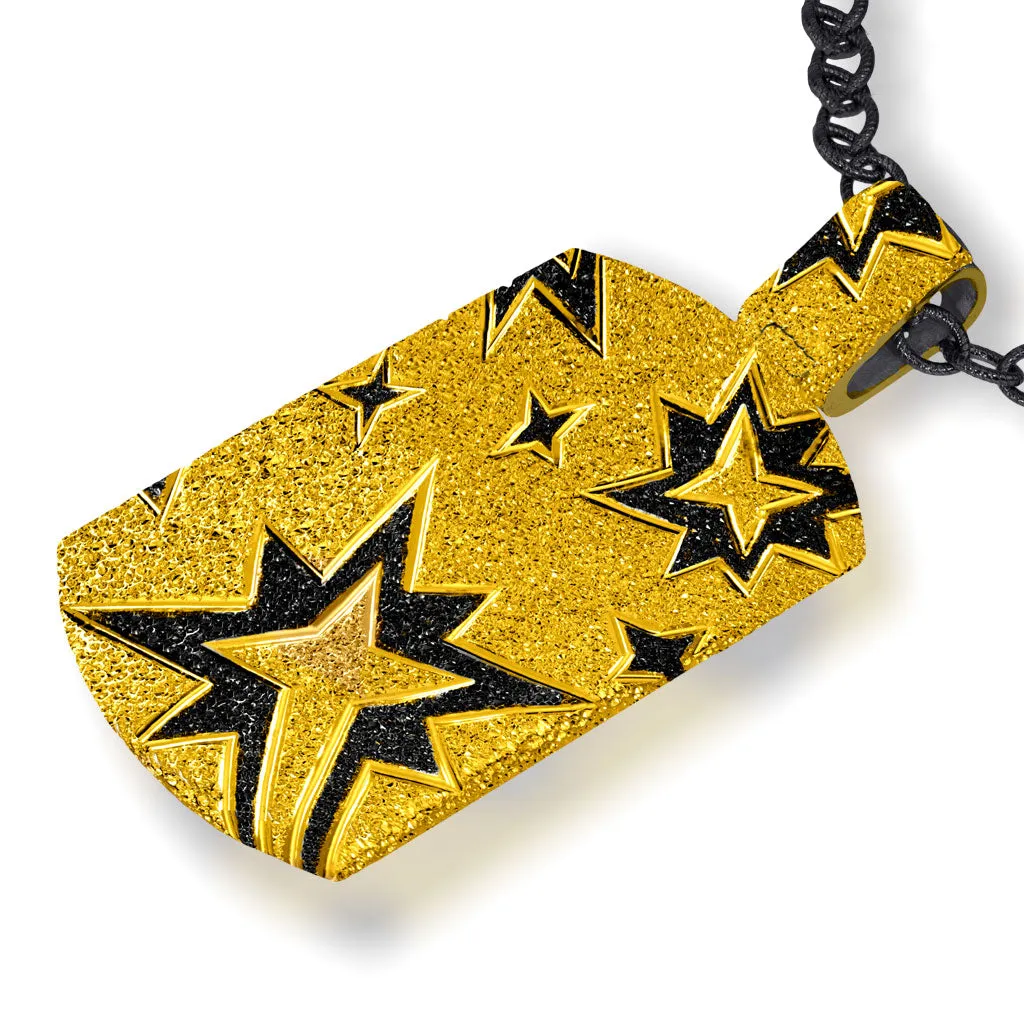 Silver Star Tag Pendant/Necklace On Chain