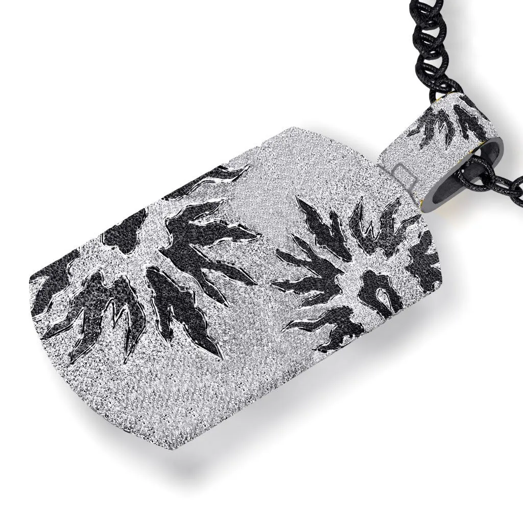 Silver Sun Tag Pendant/Necklace On Chain