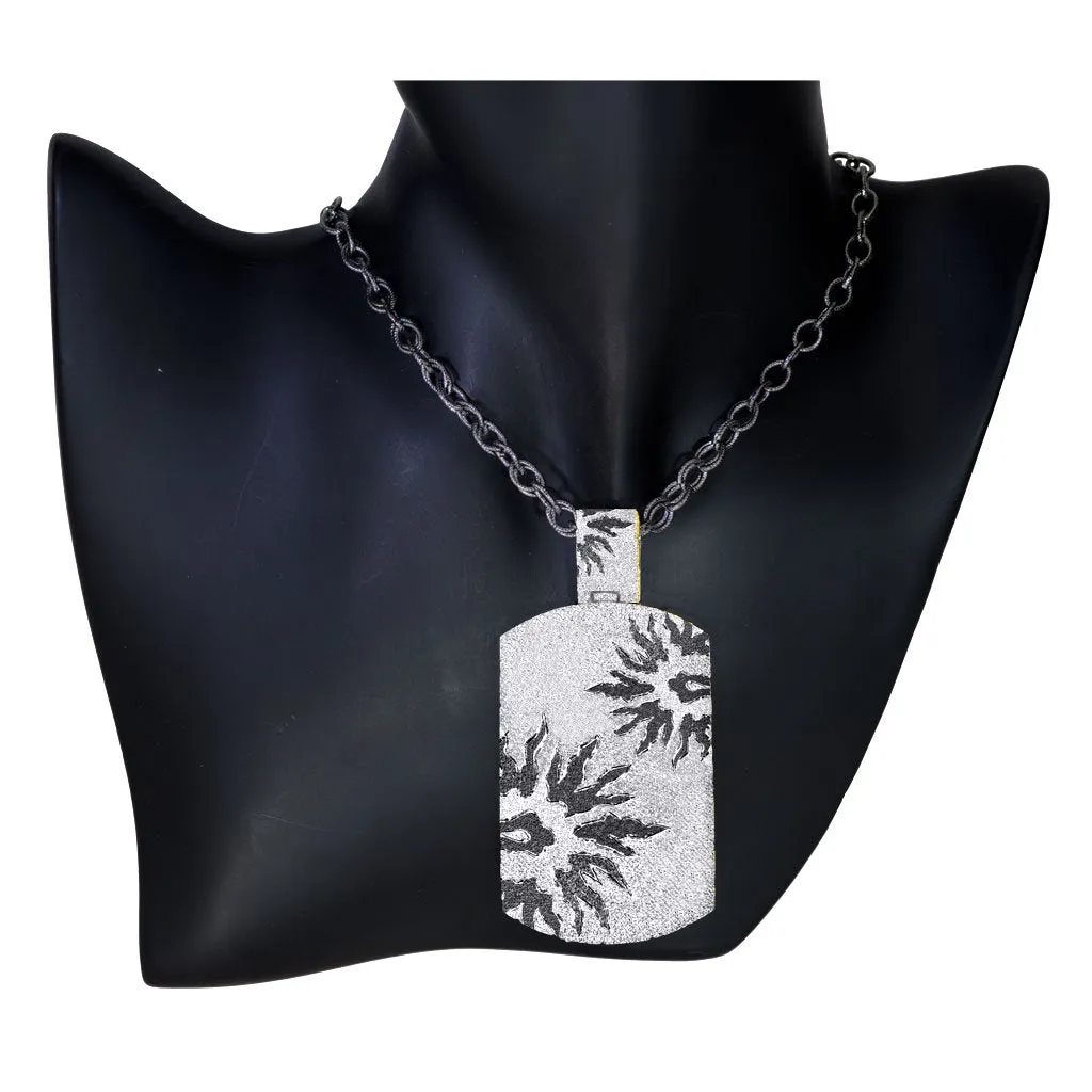 Silver Sun Tag Pendant/Necklace On Chain