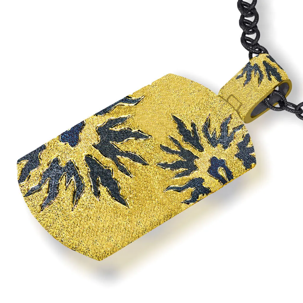 Silver Sun Tag Pendant/Necklace On Chain