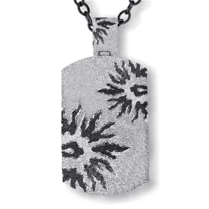 Silver Sun Tag Pendant/Necklace On Chain