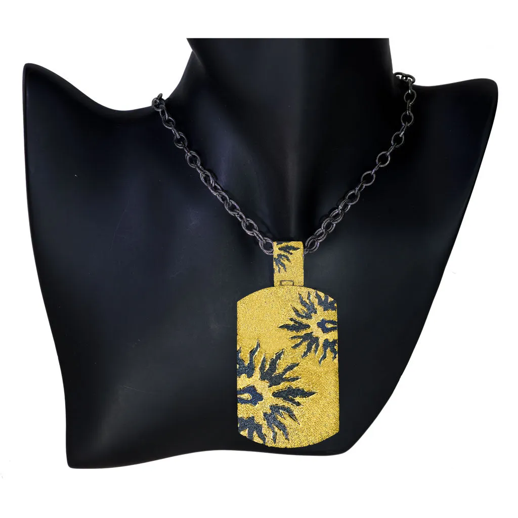 Silver Sun Tag Pendant/Necklace On Chain