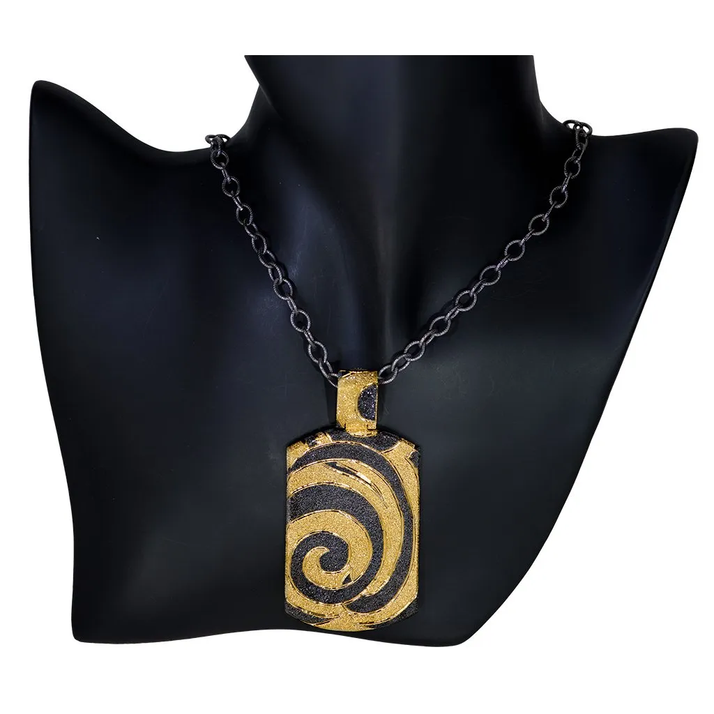 Silver Swirl Tag Pendant/Necklace