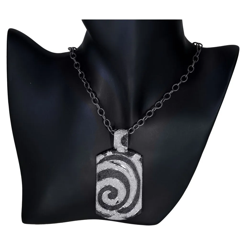 Silver Swirl Tag Pendant/Necklace